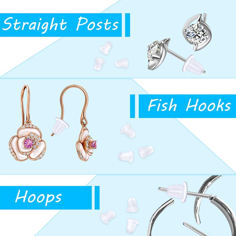 Yalis Clear Earring Back 4 mm Silicone Clear Earring Clutch Safety Backings 1200 Pieces - Image 5